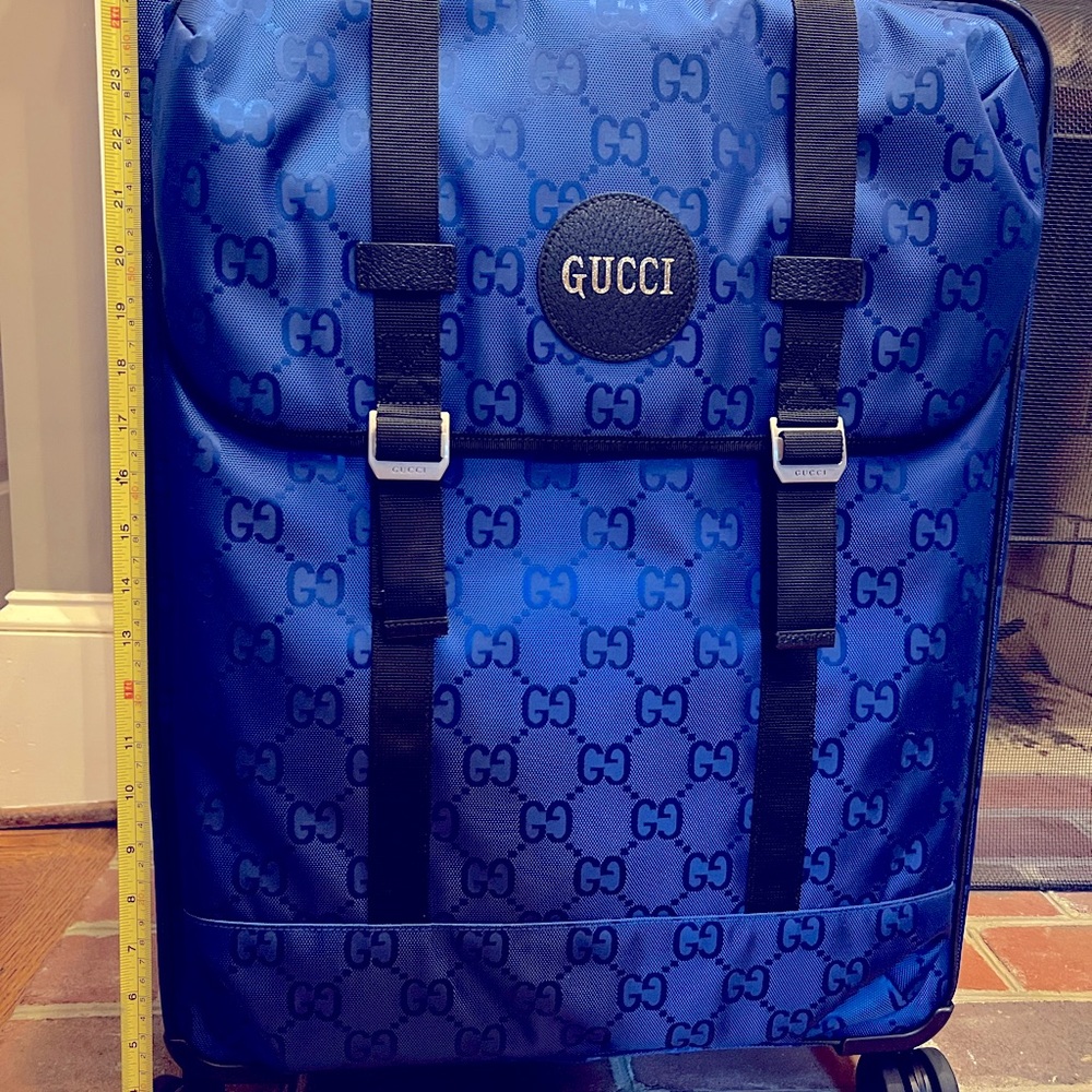 NWT Authenticity Guarantee Blue GG Gucci Off The Grid Trolley 24” Large Luggage
